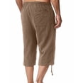 thumbnail image 4 of Hurxie Men's Long Linen Shorts Below Knee Pocketed 3/4 Summer Drawstring Capri Pant Coffee,3XL, 4 of 7