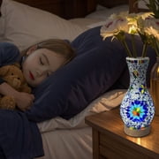JAITAIK Turkish Mosaic Vase Table Lamp,4x9 Colorful Handmade Glass Vase for Living Room Passage