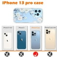 thumbnail image 2 of NIFFPD iPhone 13 Pro with Screen Protector (Black Border) Clear Flower Soft & Flexible Shockproof Cover iPhone 13 Pro Case for Women Hibiscus, 2 of 7