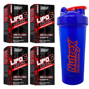 Nutrex Research Lipo-6 Black Ultra Concentrate, 60 Count (Pack of 4) w/ shaker