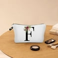 thumbnail image 3 of Makeup Bag, Cosmetic Organizer, Letter Initial Floral Pattern, Personalized Travel Storage for Women, Mothers, Bridesmaids, Gift for Birthdays and Special Occasions, 3 of 7