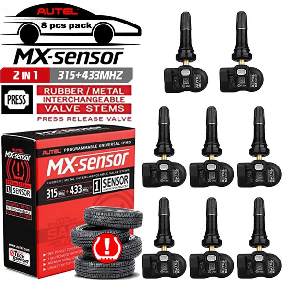 Sensores de Neumáticos Autel MX Negros Sensor Universal de Doble Frecuencia 315 MHz 433 MHz Juego de
