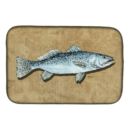 Caroline s Treasures Speckled Trout Dish Drying Mat