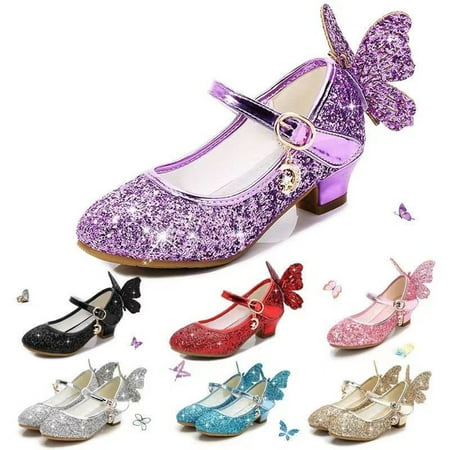 

Godderr Toddler Little Girls Princess Shoes Wedding Party Dress Shoes Heels Spring Autumn Flats for Kids