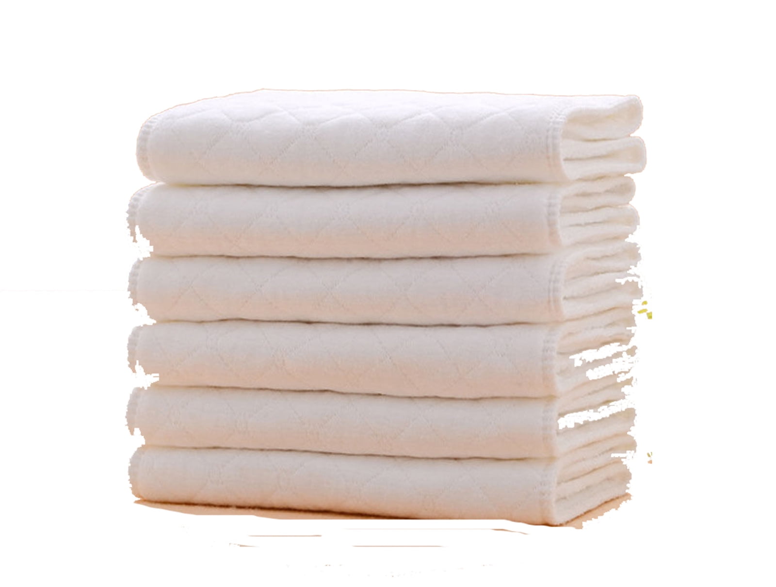Baby Nappy 10 Pcs Thermal Reusable Modern Diapers Lined Insert 3 Layers Cotton White White, 3212cm