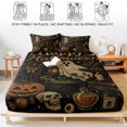 thumbnail image 5 of Cal.King Size Fitted Sheet Set - Halloween 3 Piece Bedding Sets 16" Deep Pocket Fitted Sheet with 2 Pillowcases, Retro Ghost Pumpkin Skull Black Cats Autumn Brushed Microfiber Hotel Luxury Bed Sheets, 5 of 9