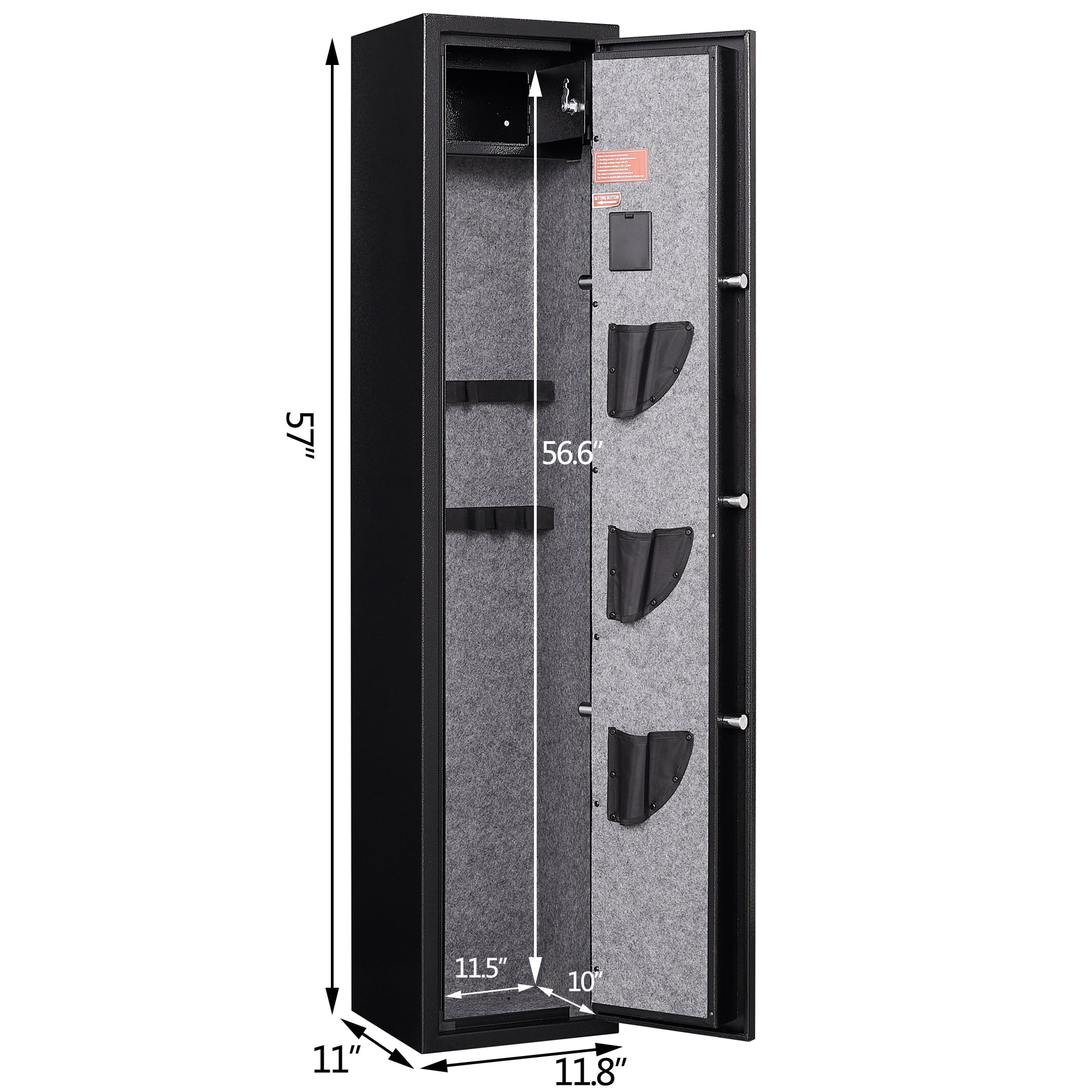 Gun Safe,Rifle Gun Safe for 5 Home Rifles and Pistols,KEPMOVEU Quick Access Security Cabinet Gun Storage Cabinet with Handgun Pocket and Removable Storage Shelf