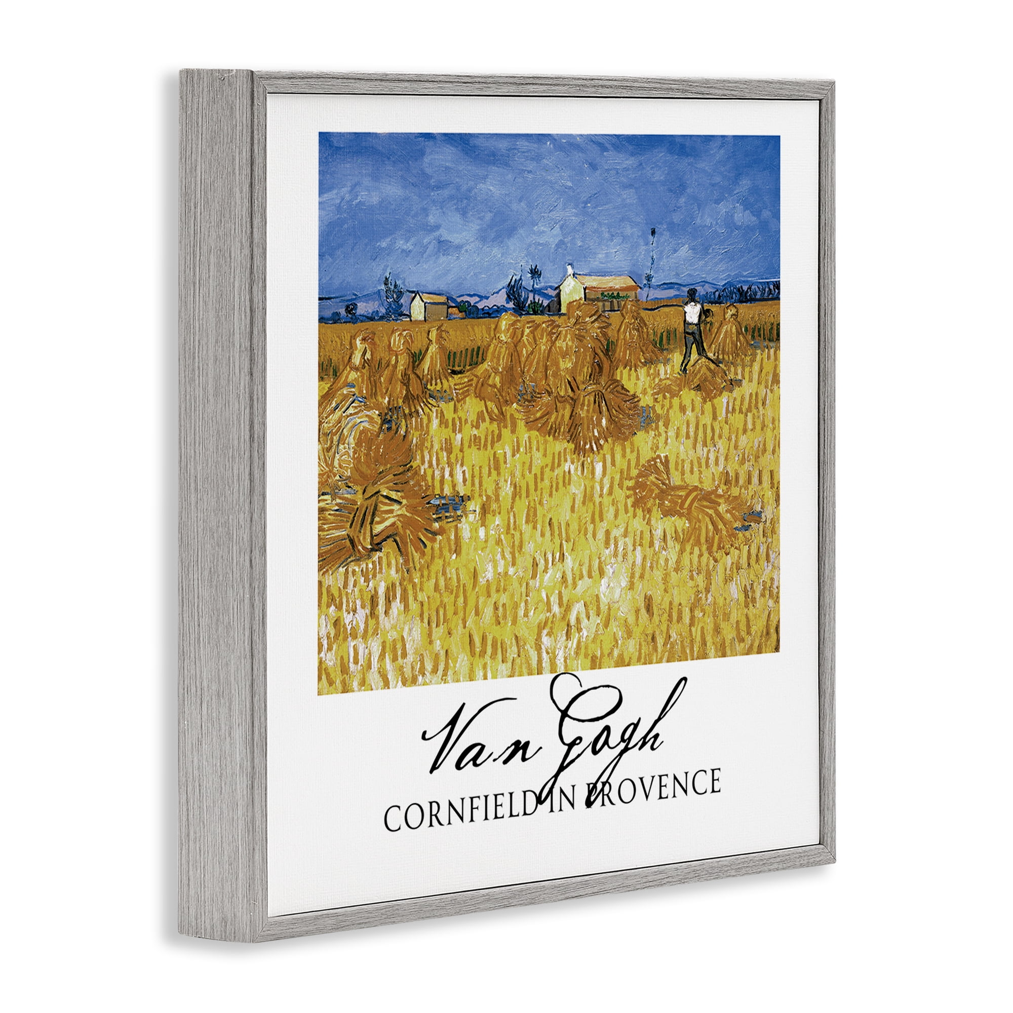 Stupell Industries Van Gogh Cornfield Provence Gray Framed Giclee Art, design by Vintage Hustle