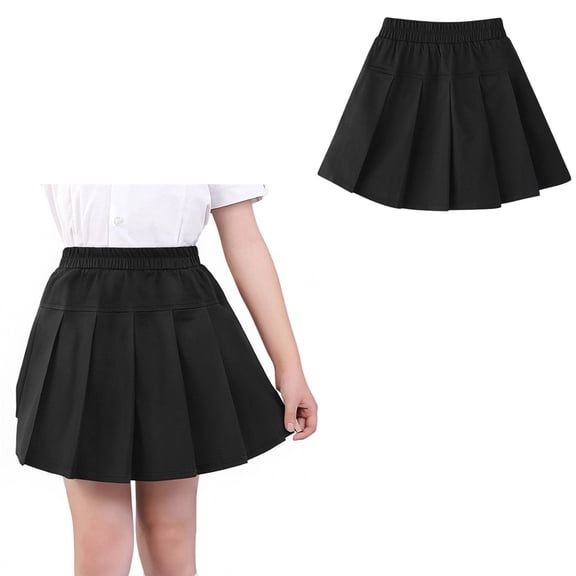 School Uniform Skirt for Girls Adjustable Waist Pleated Skirt with Shorts Underneath Back To School Outfits for Girls School Girl Skirt 3-4 Years
