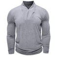 thumbnail image 1 of pstuiky camisas de manga larga para hombre, Camiseta deportiva de manga larga con cuello redondo y color liso para hombre camisetas de hombre l, 1 of 7