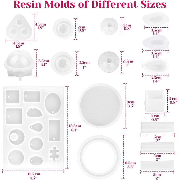 Moldes de resina, 149 piezas de moldes de fundición de resina de silicona y kit de herramientas para fabricación de artesanías de resina de joyería