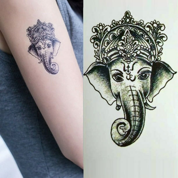 Tatuaje temporal a prueba de agua pegatina bosque Luna pájaro volador oso Flash tatuajes leopardo Lobo Tigre arte corporal brazo Tatuaje falso hombres Gao Jinjia LED