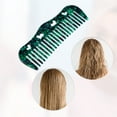 thumbnail image 3 of Unique Bargains 1 Pcs Women Heart Style Wide Tooth Comb for Curly Thick Wavy Straight Hair Blackish Green, 3 of 6