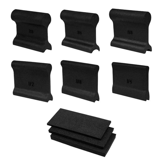 Juego de empuñaduras para lijar POWERTEC 71441 con 3 almohadillas de espuma y 6 empuñaduras