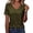 Army Green, variant on Women's Seashell Edge V Neck Tops Lightweight Soft Solid Color Short Sleeve Shirts Dressy Casual Summer Vacation Blouses XXL