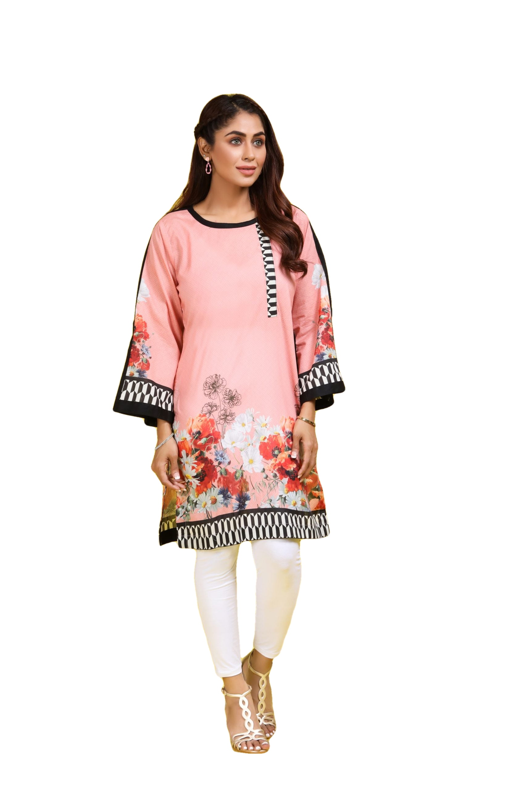 Bust40 " 100% Cotton Indian Kurti Vintage Look Top Bluse Hippy Kleid Tunika 