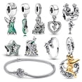 thumbnail image 2 of Abalorio de plata de ley 925 para pulsera Pandora, colgante de princesa elfo, compatible con pulsera Pandora Original, Herocross, disney, corazón, joyería, regalo de amor, 2 of 3