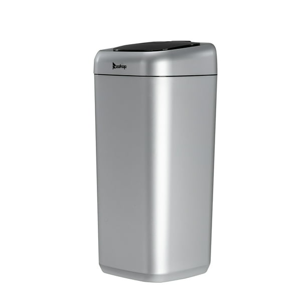 Kitchen Trash Can 35l Automatic Touchless Garbage Can Infrared Motion Sensor Trash Can W Removable Ring Liner Trash Can For Bedroom Home Office Pp Plastic Waste Bin Silver R395 Walmart Com