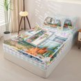 thumbnail image 3 of Manfei Cute RV Car Zipper Twin Comforter Sets with Fitted Sheet and 2 Pillowcases,Happy Camping Zipper Bedding Set,Pink Mint,Reversible, 3 of 7