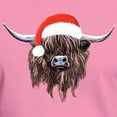 thumbnail image 3 of CafePress - Highland Cow Santa Hat Xmas T Shirt - Men's Fitted T-Shirt, 3 of 4