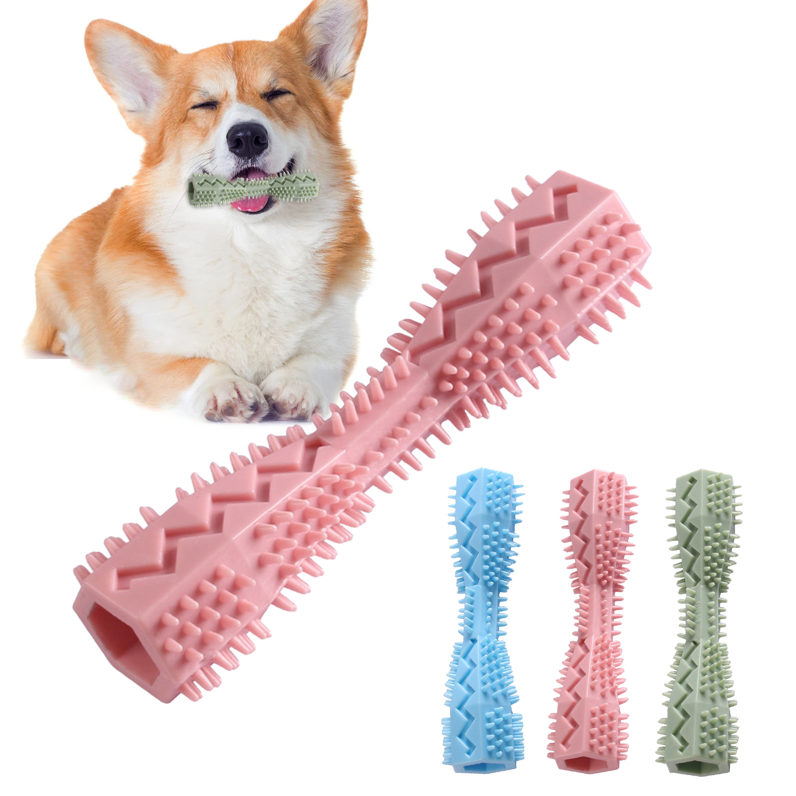 Walbest Dog Chew Toys Puppy Toothbrush Clean Teeth Interactive