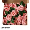 thumbnail image 3 of Inteprter Flor artificial Simulación Espuma Rosa Ramos de boda Centros de Fiesta de bienvenida al bebé Guirnalda Decoración Artesanía Rosa claro Inteprter HA084078-04, 3 of 6