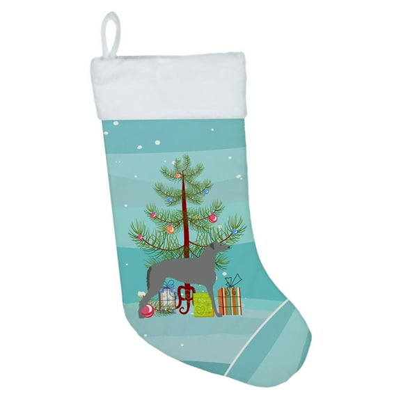 Carolines Treasures BB2914CS Scottish Deerhound Merry Christmas Tree Christmas Stocking  Large multicolor