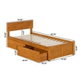 thumbnail image 4 of HomeStock Seaside Serenity Twin XL Solid Wood Platform Bed with Footboard & Storage Drawers in Light Toffee, 4 of 6