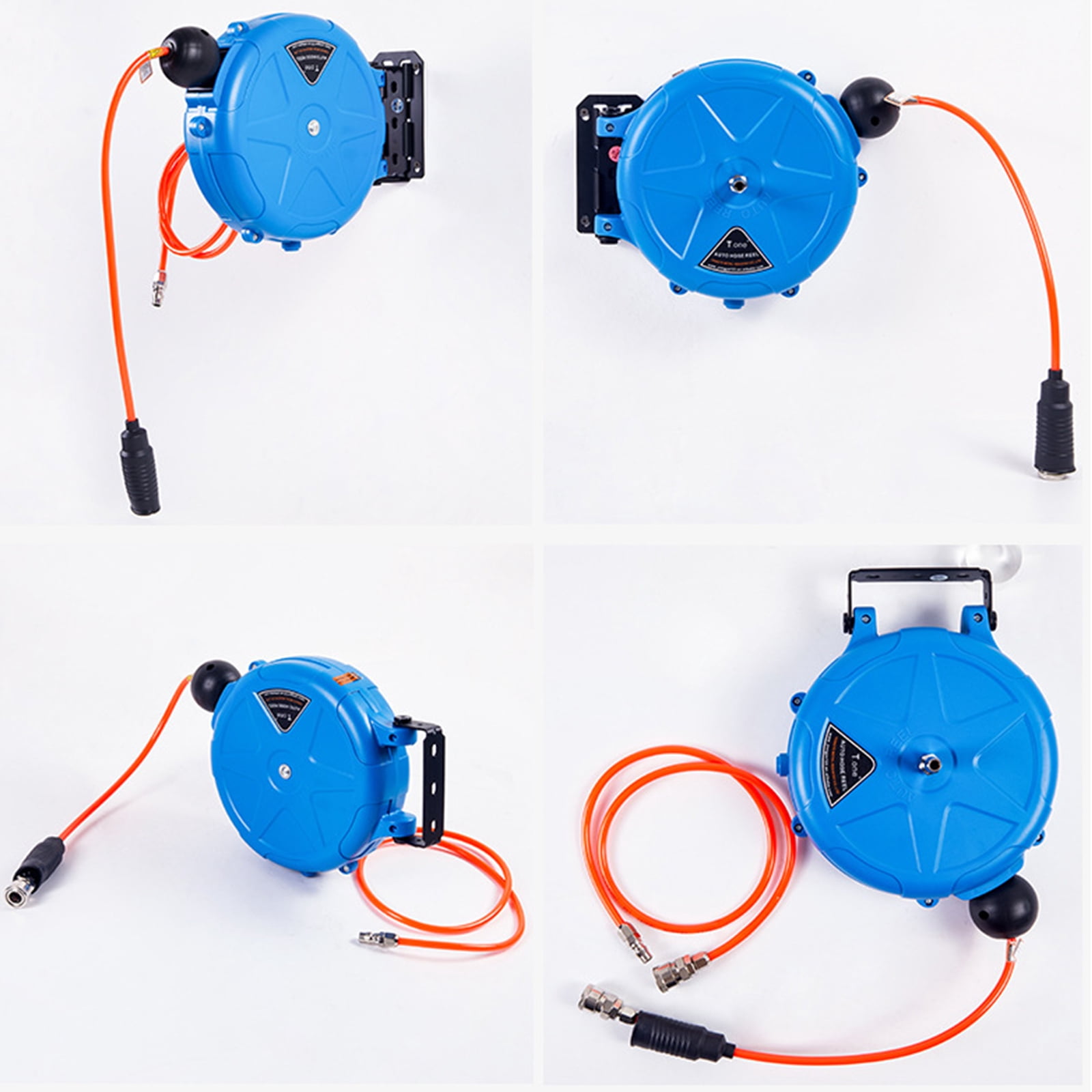 Space Saving Automatic Hoses Reel with Smooth Air Flows 180° Swivels Hoses Reel for Household and Professional Use
