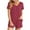 Red, variant on Fashion 2 Piece Outfits for Women Polka Casual Home Two-piece V-neck Top With Pocket Shorts Set