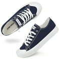 thumbnail image 3 of JENN ARDOR Women's Canvas Sneakers Low Top Shoes Clearance Women Shoes Drak Blue Size 6.5, 3 of 9