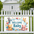 thumbnail image 5 of LUUFILx Welcome Baby Banner Backdrop Decoration for Baby Shower Party Supplies Cute Animal Theme Photography Props Background Newborn Celebration Decor, 5 of 7