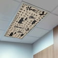 thumbnail image 2 of 1 Pack Retro Farm Fluorescent Light Covers for Ceiling Lights Animal Cow Pig Chicken Country Brown Black Mottled Magnetic Ceiling Light Covers Overhead Light Filters for Office Classroom Home, 2 of 9