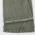 thumbnail image 5 of Bibifish Womens Jeans Olive Green High Waist Wide Leg Denim Pants Metal Button Detail Soft Oversized Fit Casual Daily Outings Trendy Retro Jeans, 5 of 9