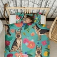 thumbnail image 3 of German Shepherd with Flowers Duvet Cover and Pillowcase Set for Single Bedding, Bedroom Accessories for Kids Teens, 3 of 5