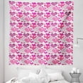 thumbnail image 1 of Hearts Tapestry, Valentines Day Inspired Ornamental Love Pattern in Pink Tones, Fabric Wall Hanging Decor for Bedroom Living Room Dorm, 5 Sizes, Hot Pink Purple Pink, by Ambesonne, 1 of 1