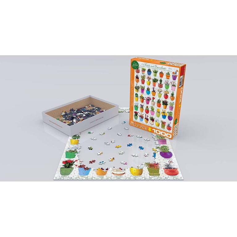 Cacti & Succulents 1000-Piece Jigsaw Puzzle – 19.25x26.5 Inches, Recycled Board, Made In USA