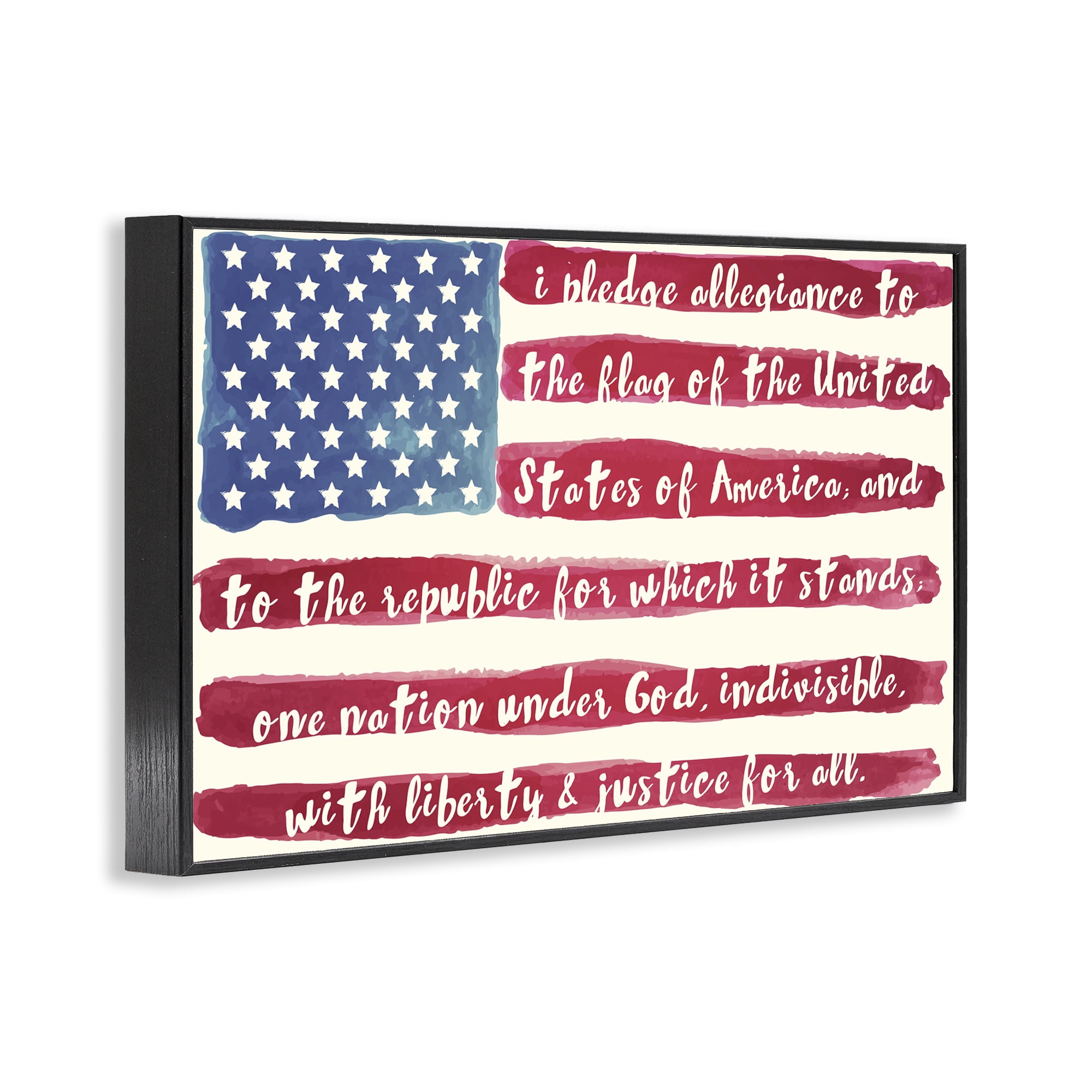Stupell Industries Pledge Of Allegiance Flag Stripes Black Framed Giclee Art, design by Sophie 6