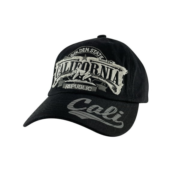 Gravity Threads California Republic Cali Adjustable Baseball Cap - Black