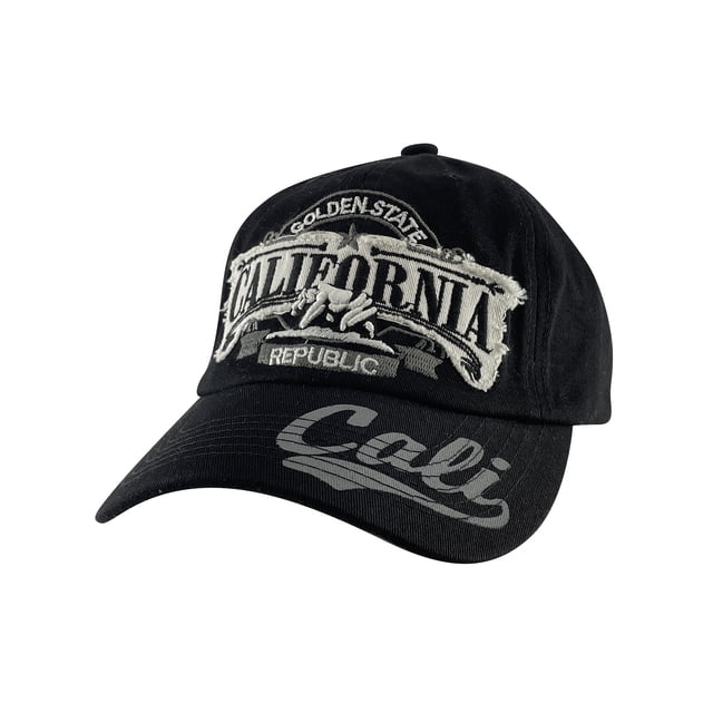 Gravity Threads Casquette de Baseball Ajustable California Republic Cali - Noir