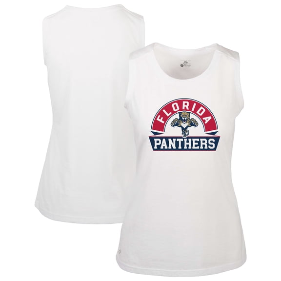 Women's Levelwear White Florida Panthers Macy Banner Arch Tank Top