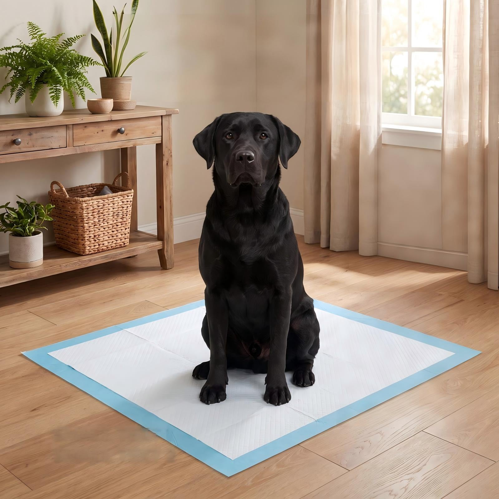 Vebreda Puppy Pads 36 x 36 Inch, 100 Count, 6-Layer Super Absorbent Dog Pee Pads, Leakproof Potty Training Pads for All Dog Sizes, Blue