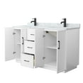 thumbnail image 2 of Elan TK 60" White Double Vanity & White Carrara Marble Top & Black Trim, 2 of 5