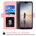 thumbnail image 2 of Huawei P20 Lite Wallet Case Huawei P20 Lite Cover Premium PU Leather Folio Flip Notebook Cover Vogue Business with Credit Slots Wallet Case for Huawei P20 Lite - Pink, 2 of 5