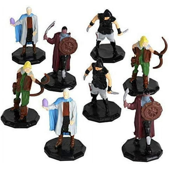 8 Painted Fantasy Bandit Mini Figures- All Unique Designs- 1" Hex-Sized Compatible with DND Dungeons and Dragons & Pathfinder and All RPG Tabletop Games