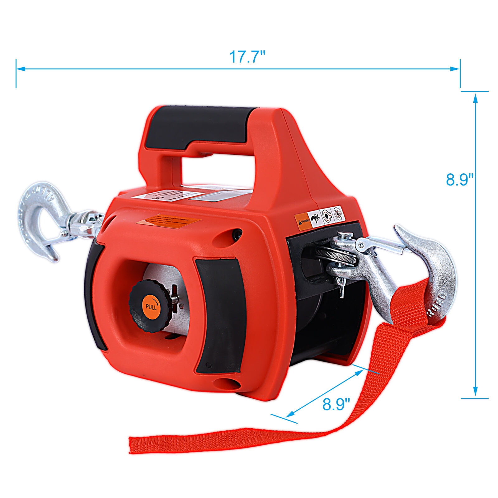 , Drill Winch Hoist Portable Drill Winch of 750 LB Capacity with 40 Feet Steel Wire Drill Winch for Lifting & Dragging, Red ,Abs ,