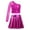 Hot Pink, variant on YONGHS Girls Hip Hop Jazz Dance Performance Outfits Kids Sequins Crop Top with Metallic Flared Skirt Red 12