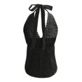 thumbnail image 5 of IWRICH Women's Summer Flowy Halter Top Cute Beach Tank Tops Going out Sleeveless Deep V-Neck for Concert Vacation Party Black S, 5 of 5