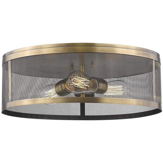 Z-Lite Meshsmith Support Affleurant 18 Pouces 3 Lumières en Laiton Naturel