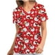 thumbnail image 1 of Puntoco Navidad Moda Mujer Cuello en V Casual Manga corta Impreso Bolsillos Señoras tops Blusa Puntoco Puntoco-5016, 1 of 6